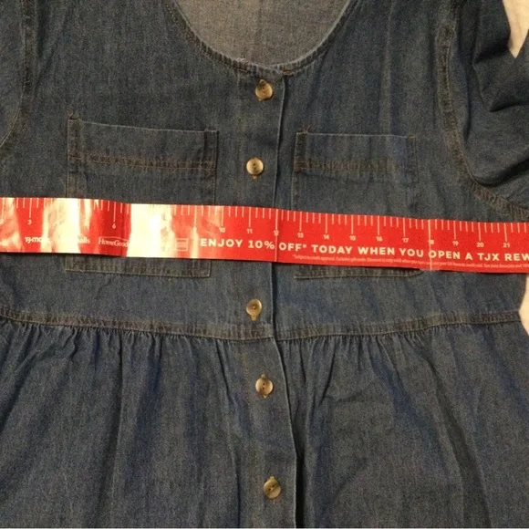 Vintage Denim Midi Dress, size 14 - Picture 3 of 6